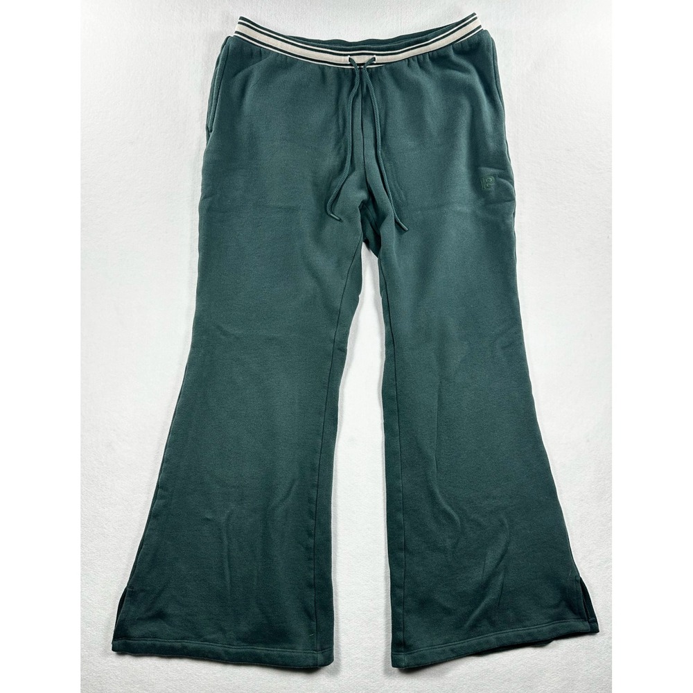 Victoria's Secret PINK Forest Green Flare Wide Leg Fleece Sweatpants Large
